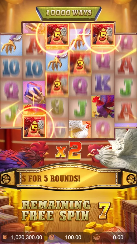 rooster rumble free spin 5